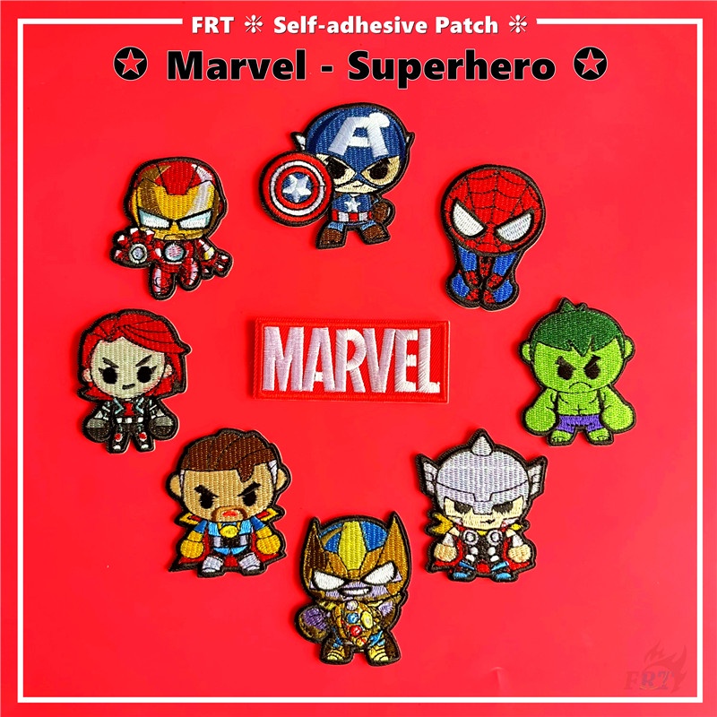 แผ่นสติกเกอร์ ลายกัปตันอเมริกา The Hulk Spider-Man Iron Man Thor Black Widow Thanos มีกาวในตัว แผ่นแพทช์รีดติดเสื้อ สําหรับตกแต่งเสื้อผ้า กระเป๋า DIY 1 ชิ้น