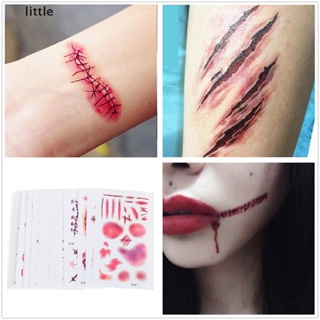 thlittle Waterproof Halloween Terror Wound Realistic Blood Fake TemporaryTattoo Sticker Boutique