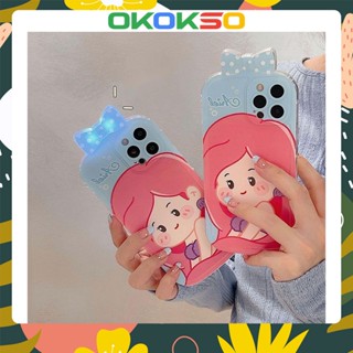 เคสมือถือ แบบนิ่ม ลายการ์ตูนเจ้าหญิงนางเงือก ประดับโบว์ กันกระแทก สําหรับ OPPO Reno8 Reno7pro reno6 7z 5 R17 A53 A9 2020 4Z 5G F11 A31 A3S Findx3pro Findx5pro