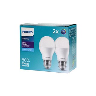 หลอด LED PHILIPS A60 ESSENTIAL 9 วัตต์ DAYLIGHT E27 แพ็ค 2 ชิ้น