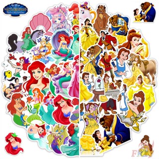 100 ชิ้น / ชุด ❉ เจ้าหญิงดิสนีย์ สติกเกอร์ Ariel &amp; Belle ❉ สติกเกอร์แฟชั่น กันน้ํา ลาย Doodle DIY