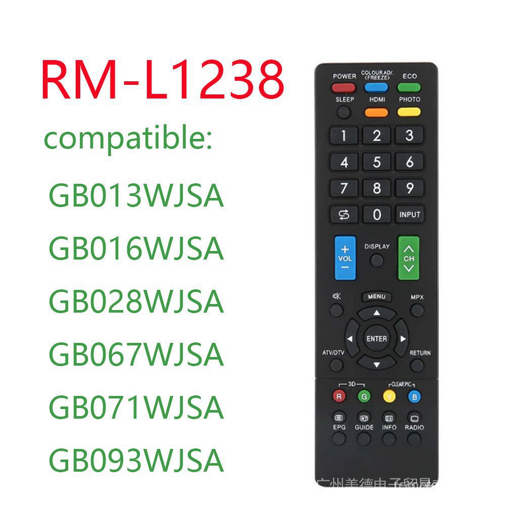 Rm-l1238 รีโมทคอนโทรลสําหรับสมาร์ททีวี sharp rm-l1238 gb016sa gb028wjsa gb067071wjsa gb016wjsa gb028