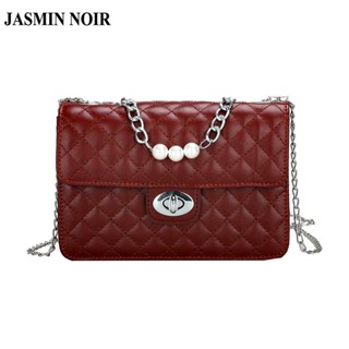 Jasmin NOIR กระเป๋าสะพายไหล่ ลายสก๊อต แต่งสายโซ่ แฟชั่นสําหรับสตรี