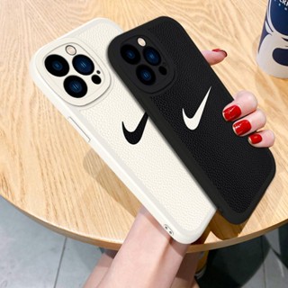 เคสโทรศัพท์มือถือ หนังแกะซิลิโคนนิ่ม กันกระแทก ลาย Nike สําหรับ IPhone 14 12 PRO 12 mini 11 13 PRO Max Xs Max XR 6 7 8 Plus