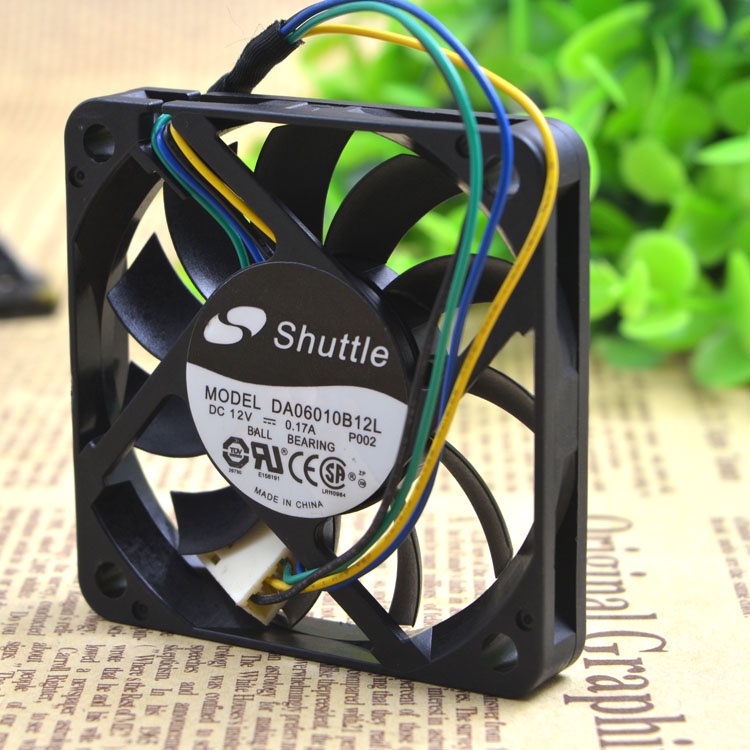 YY SHUTTLE 6010 6 ซม.DA06010B12L 12V 0.17A 4WIRES PWM FAN