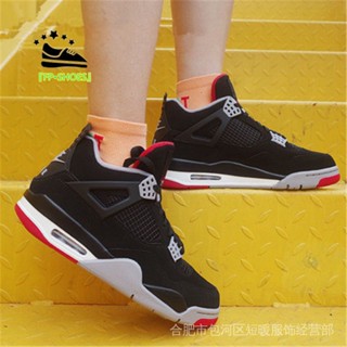 【FP3】N8866K Air Jordan 4 Bred AJ4 รองเท้าผ้าใบลําลอง เหมาะกับการวิ่ง เล่นกีฬา บาสเก็ตบอล สําหรับผู้ชาย ผู้หญิง สีแดง สีดํา RIR7