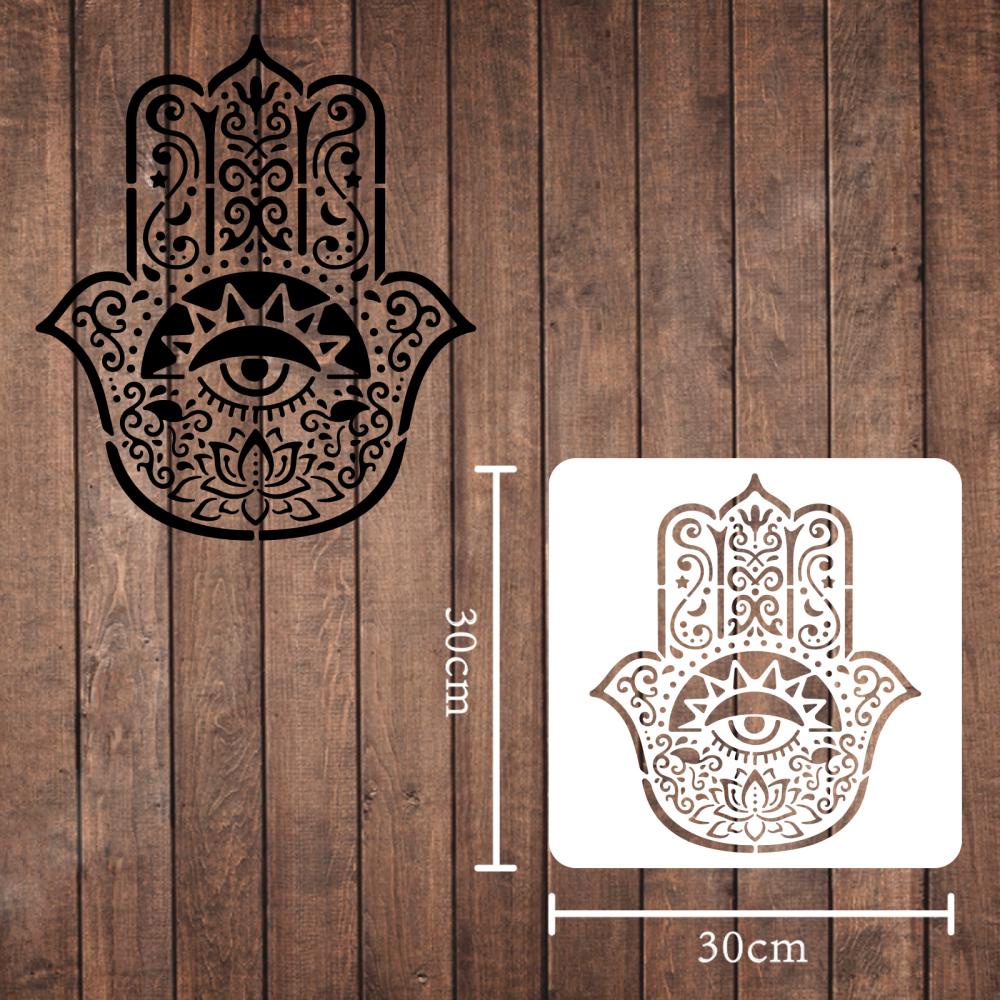 แม่แบบพลาสติก ลายฉลุ 300x300 มม. ใช้ซ้ําได้ สําหรับวาดภาพ บนกระดาษ ผนัง เฟอร์นิเจอร์ พื้นไม้ 1 ชิ้น