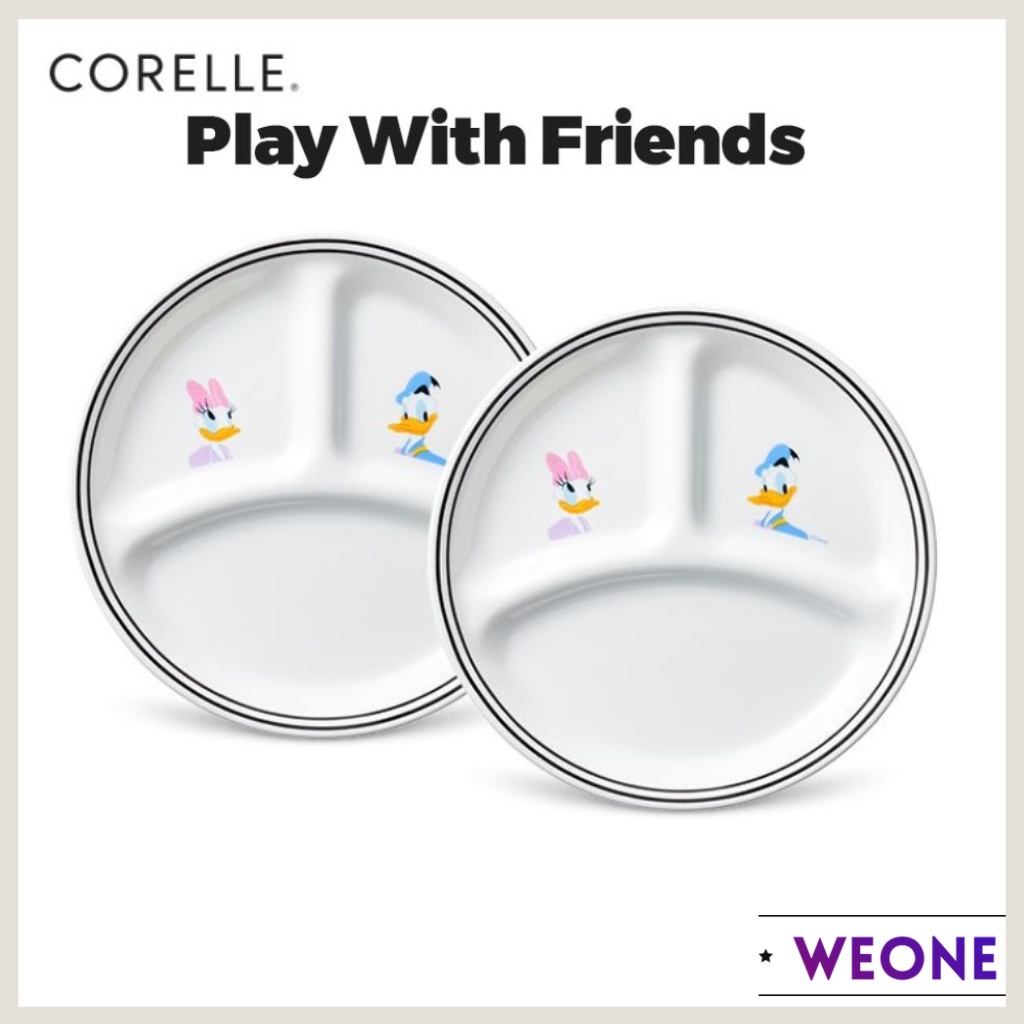 Corelle Play ชุดจานแบ่งเพื่อน ขนาดเล็ก 2P ผลิตในอเมริกา