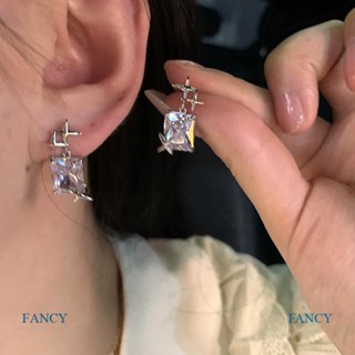 Fancy แฟชั่น ดาว ใส สี่เหลี่ยม ต่างหูสตั๊ด สําหรับผู้หญิง อินเทรนด์ เครื่องประดับใหม่