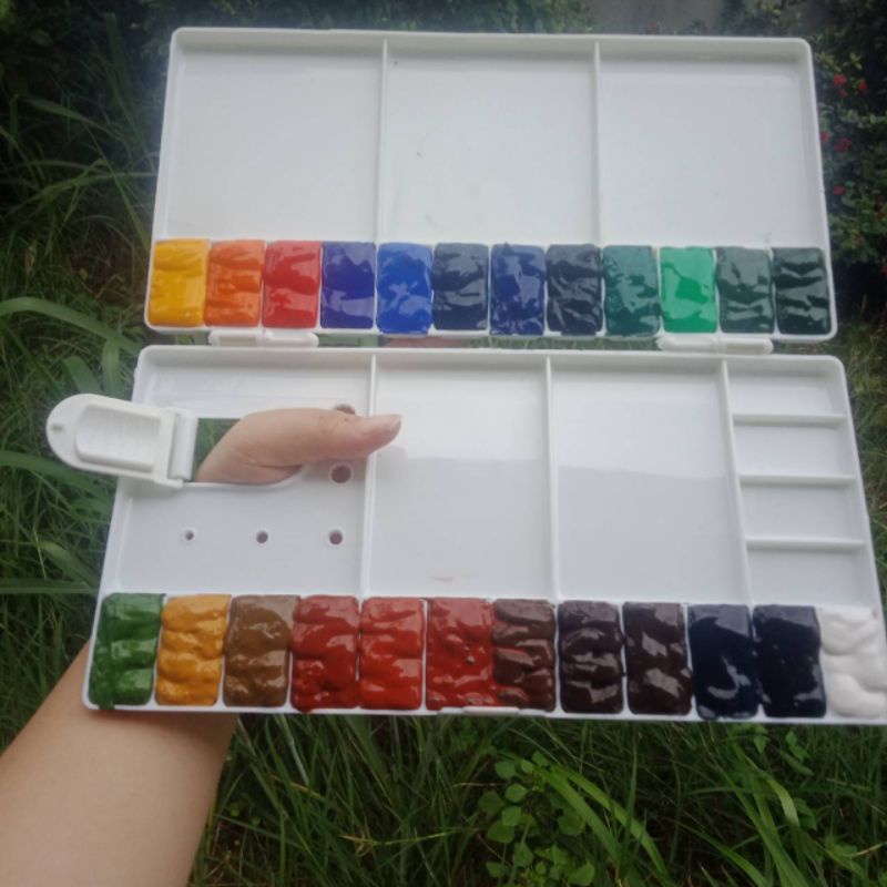 (พรีออเดอร์) จานสีน้ำ+สีน้ำบีบแบ่ง Winsor & Newton Water Colour with Palette