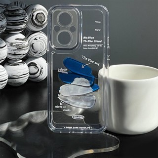 เคส OPPO Reno 8Z 7Z 5G เคส OPPO Reno 7 Pro 5G โทรศัพท์ DROP โปร่งใสขนาดเล็กสดเมฆอะคริลิคเคสโทรศัพท์  เคสโทรศัพท์ เคส OPPO Reno 8Z 5G
