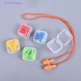 Standhappy ที่อุดหูซิลิโคน ลดเสียงรบกวน พร้อมเชือก สําหรับว่ายน้ํา