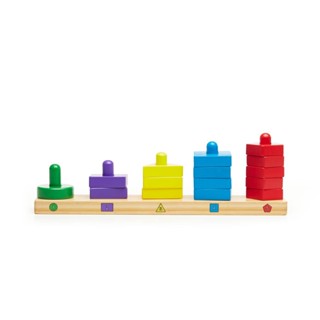 Melissa &amp; Doug รุ่น 379 Stack and sort board ชุดเรียนรู้การนับตัวเลข ได้เรียนรู้การแยกแยะ การเรียงลำดับ สีและรูปร่าง