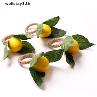 [wellstay1] Simulation Lemon Plant Napkin Ring Fruit Meal Buckle Hotel Room Napkin Ring [TH]