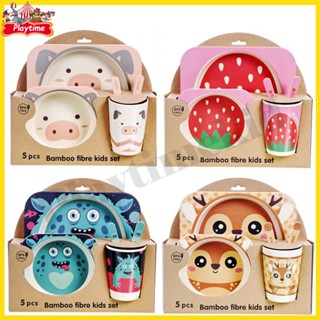 จานเด็ก จานข้าวเด็ก ทำจากเยื่อไผ่ เหมาะสำหรับเด็ก จานข้าวลาย…