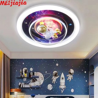 Meijiajia โคมไฟเพดาน LED รูปนักบินอวกาศ สร้างสรรค์ 3 สี สําหรับห้องนอนเด็ก