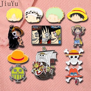 เข็มกลัดเคลือบ รูปการ์ตูนอนิเมะ One Piece adventure Lapel Pin น่ารัก เครื่องประดับ สําหรับเพื่อน หมวกฟาง เรือโจรสลัด