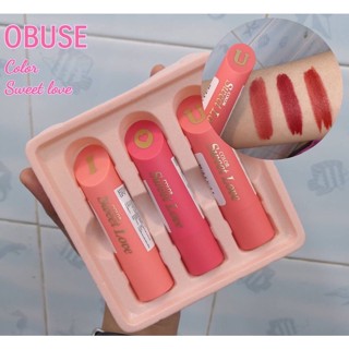 ลิป เซ็ต 3 ชิ้น ลิปแมทท์ ติดทน โอบิวซ์ สวีท เลิฟ คัลเลอร์ OBUSE SWEET LOVE COLOR LIP SET #OB-1431