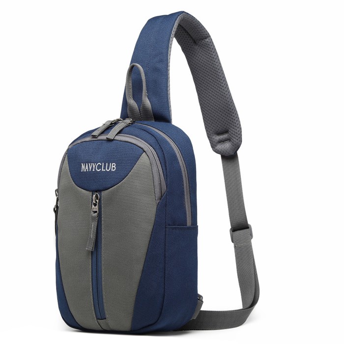 MENS Sling Bag Navy Club Sling Bag Waterproof Travel Backpack - Cross Body EEIH - Blue Waterproof CO