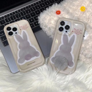 ✨ส่งเชือกเส้นเล็ก✨เคสไอโฟน 14 Pro Max 13 12 11 เคส for iPhone 14พลัส กระต่าย น่ารัก พกง่ายๆ การป้องกันการตก Case