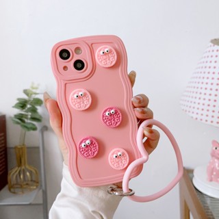 เคสโทรศัพท์มือถือ ลายบิสกิต 3D พร้อมสายคล้องมือ สําหรับ Vivo Y17 Y19 Y5S Y20 Y30 Y33S Y52S Y31S Y76S Y70S Y51S Y77 Y85