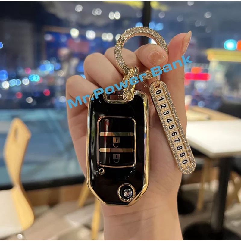 (แจ๊ส)Case Honda เคสกุญแจ (หนัง) Honda City/Jazz ดอกพับ2ปุ่ม ตรงรุ่น100%