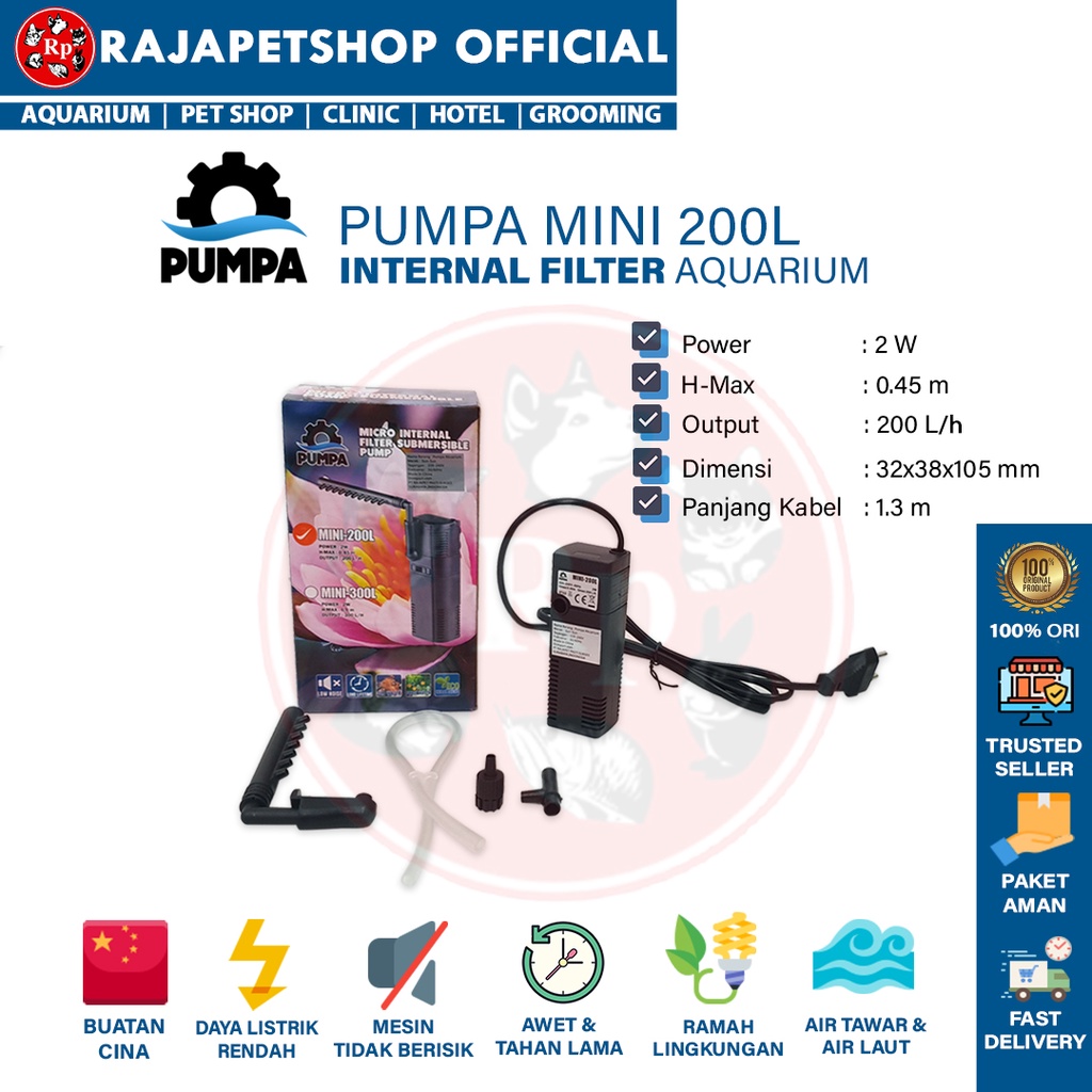 ORIGINAL SUNSUN PUMPA INTERNAL FILTER MINI 200/300L AQUARIUM FILTER