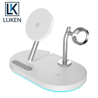 Luken Sanchyi 4 in 1 แท่นชาร์จแม่เหล็กไร้สาย 15W ชาร์จเร็ว