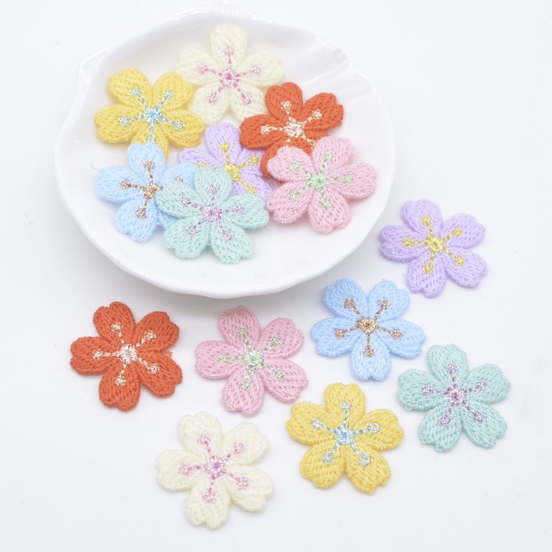Applique ดอกซากุระ ขนาด 25 มม. สำหรับประดับเสื้อผ้า หมวก และรองเท้า DIY