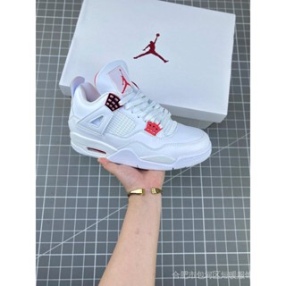 Original Air Jordan 4 Retro AJ4 รองเท้าผ้าใบลําลอง เหมาะกับการเล่นกีฬา บาสเก็ตบอล เทนนิส สําหรับผู้ชาย ผู้หญิง 501 AQYP