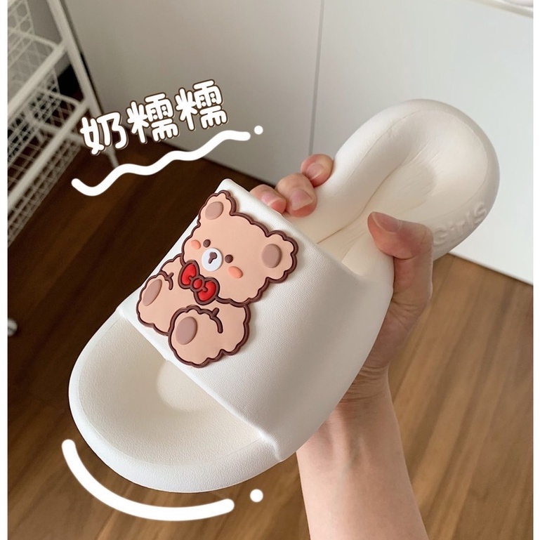 รองเท้าแฟชั่น รองเท้าแบบสวม น้องหมี 3สี สุดน่ารัก พื้นนิ่มสุดๆ