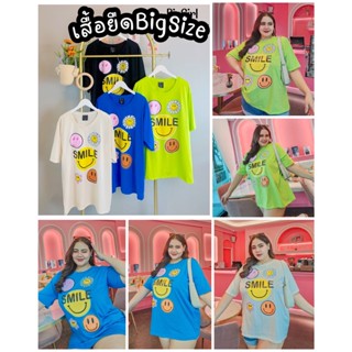 M91เสื้อยืดสาวอวบเสื้อยืดไซส์ใหญ่เสื้อยืดคนอ้วนเสื้อยืดยิ้มSmileมินิมอล์เสื้อยืดไซส์ใหญ่ผ้ายืดคอสต้อน