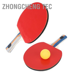 Zhongcheng Tec ไม้ปิงปอง 2 ชิ้น พร้อมลูกปิงปอง 3 ชิ้น (สุ่มสี)