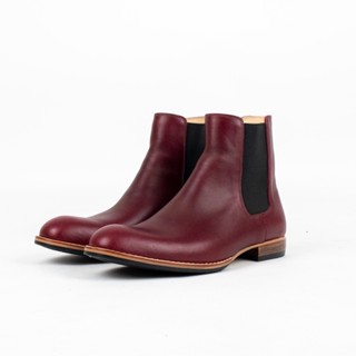 Moonlife  Armando Boots - Red wine รองเท้าหนังแท้ รองเท้าบูท บูท