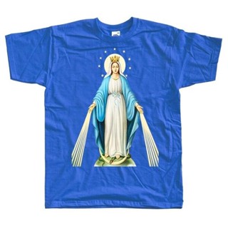 เสื้อยืด พิมพ์ลาย Our Lady Blessed Mother Royal Blue สําหรับผู้ชาย