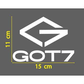 สติกเกอร์ ตัด ไดคัท สีขาว โลโก้ GOT7  (วัสดุเป็น PVC  กันน้ำ )