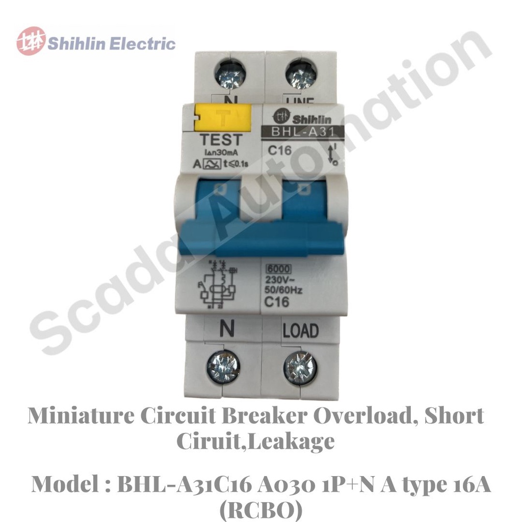 BHL-A31C16A030 1P+N A TYPE 16 A (RCBO)