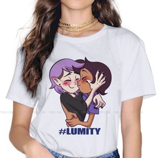 เสื้อ ยืด ผู้ชาย เสื้อผ้าผู้หญิง Lumity บ้านนกฮูกสไตล์เกาหลีเสื้อยืดคาวาอี้วินเทจผู้หญิงด้านบน