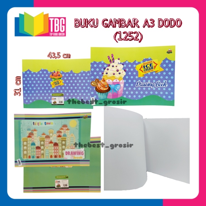 1 ชิ้น (8 แผ่น) A3 DODO DRAWING BOOK / A3 DODO DRAWING BOOK / หนังสือลิ้นชักขนาดใหญ่ (R-1252)