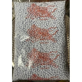 ลูกปัด พลาสติก ทรงกลม ขนาด 6 มิล รวมสีหลายสี ขาว ครีม ชมพู ส้ม เหลือง แดง เขียว