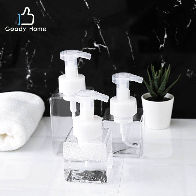 Goody Home จำหน่ายแยก 2 แบบ ขวดปั๊มพลาสติกใสเพื่อจ่ายสบู่เหลว ครีมอาบน้ำ ผลิตฟองโฟมได้ ขนาด 250Ml หรือ 400 Ml