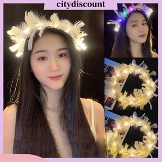 &lt;citydiscount&gt;  ยางรัดผม ขนนก ละเอียดอ่อน เข้ากับทุกการแต่งกาย สําหรับงานปาร์ตี้ งานแต่งงาน ของขวัญ