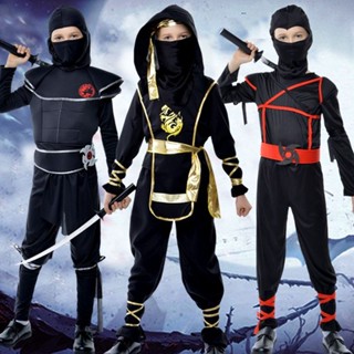 【Ready Stock】Boys Kids Children Ninja Assassin Japanese Samurai Warrior Fancy Dress Costume Kids Fancy Party Role Play