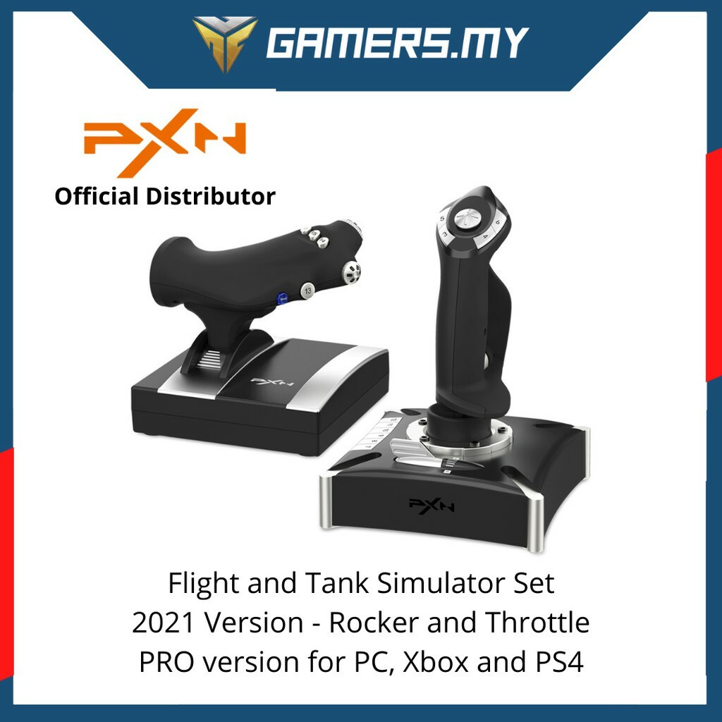 PXN 2119 Pro Flight Simulator จอยสติ๊กควบคุม FlightStick แบบมีสายพร้อมชุด Rocker & Throttle