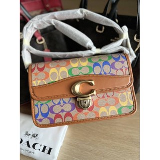 New COACH Coated Canvas Signature Studio Shoulder Bagสวยมากกก limited