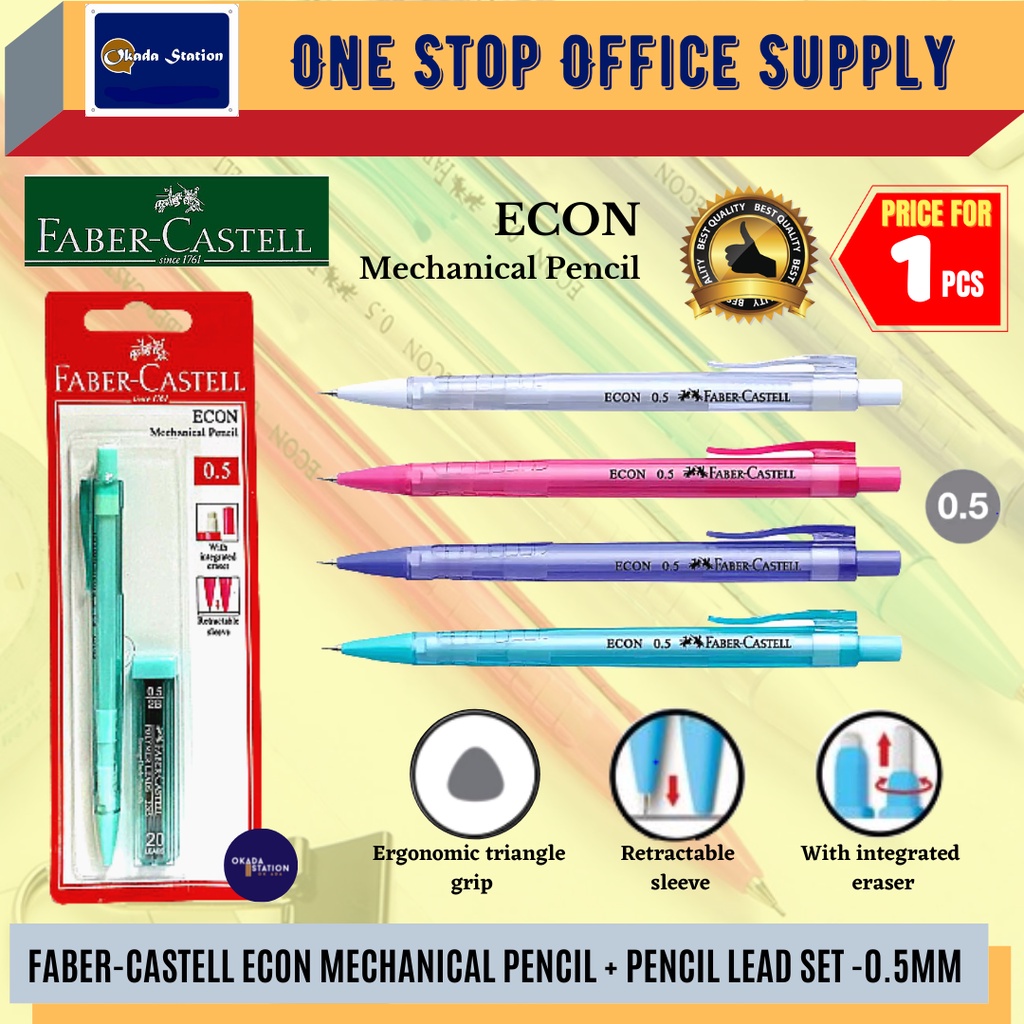 FABER-CASTELL ECON MECHANICAL PENCIL SET -0.5MM & 0.7MM / ECON / 1342 / 1343 / MECHANICAL PENCIL SET