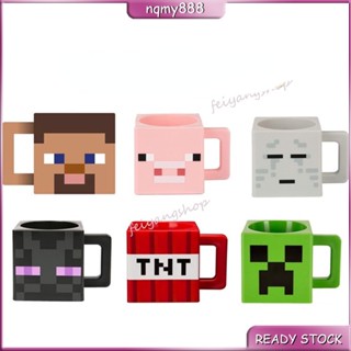 แก้วน้ําพลาสติก ทรงสี่เหลี่ยม ลายเกม Steve Ghast Enderman Creeper TNT Square HOBBY ของขวัญสําหรับเด็ก