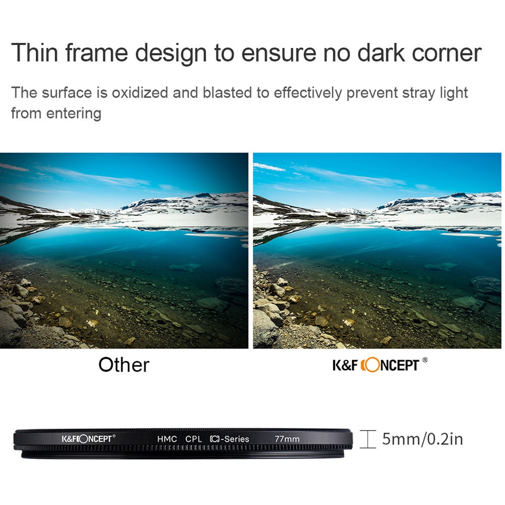 CPL ฟิลเตอร์ 49mm K&F HMC Filter / CPL KF Circular Polarizer / Polarize 49 mm