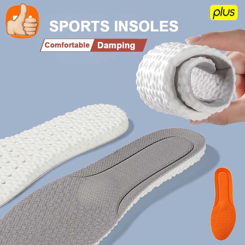 แผ่นเสริมรองเท้า ลดการปวดเมื่อยล้า เม็ดบูสต์ นุ่ม เด้ง ระงับกลิ่น Orthopedic Shock Absorption Boost Insoles Breathable