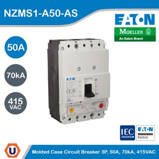 EATON Molded Case Circuit-Breaker (MCCB) 3P, 50A, 70kA ที่ 415VAC รหัส NZMS1-A50-AS สั่งซื้อได้ที่ร้าน Ucanbuys